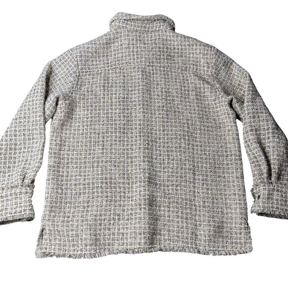 Forever 21 Metallic Bouclé Frayed Shirt Y2K Button-Up – Size M - Picture 3 of 13